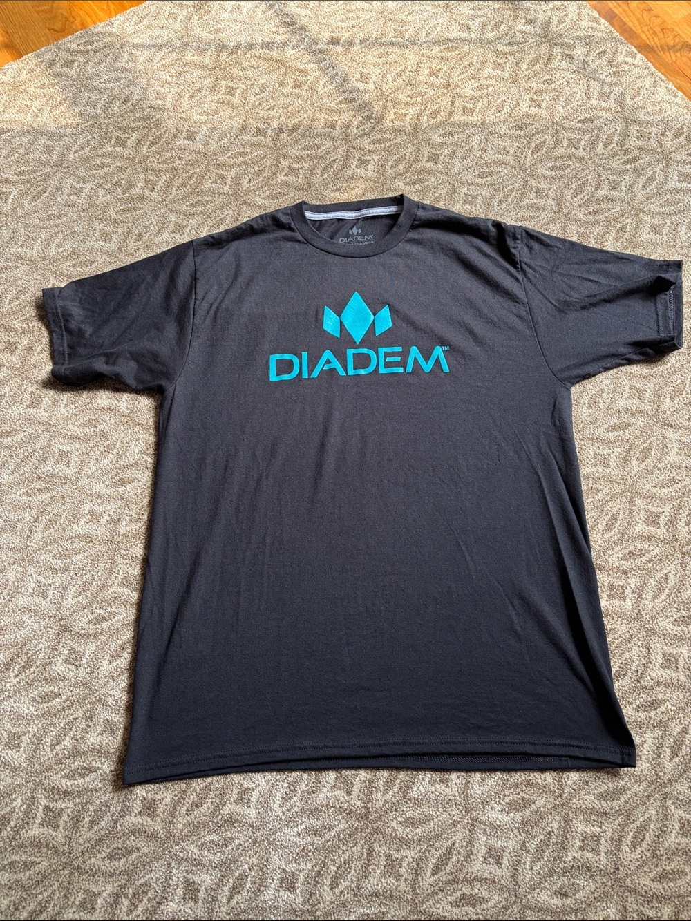 Diadem Men’s Black T‑Shirt with Teal Logo